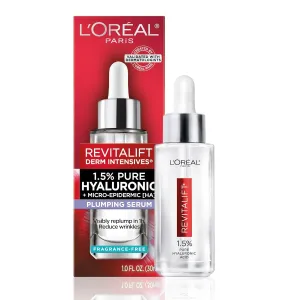 Revitalift 1.5% Pure Hyaluronic Acid Face Serum, Hydrate & Reduce Wrinkles, Fragrance Free 1 Oz