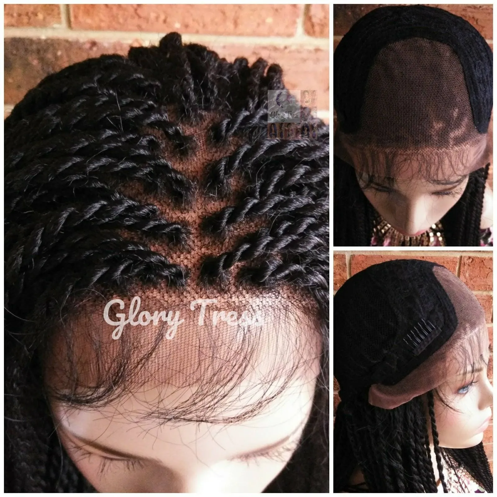 Senegalese Twists Braided Lace Front Wig, African American Wig, Hand-Braided Senegal Wig, 4x4 Free Parting, ON SALE // BELOVED3