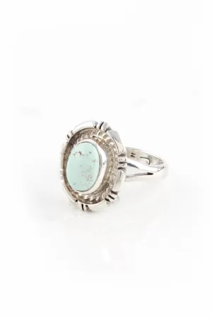 Small Navajo Dry Creek White Turquoise Ring (Size 6)