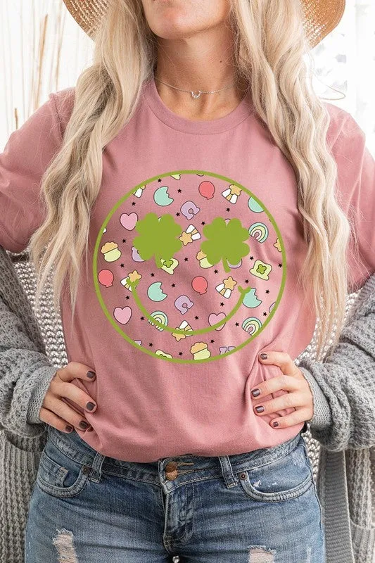 Smiley Face St Patrick's Day Graphic T Shirts