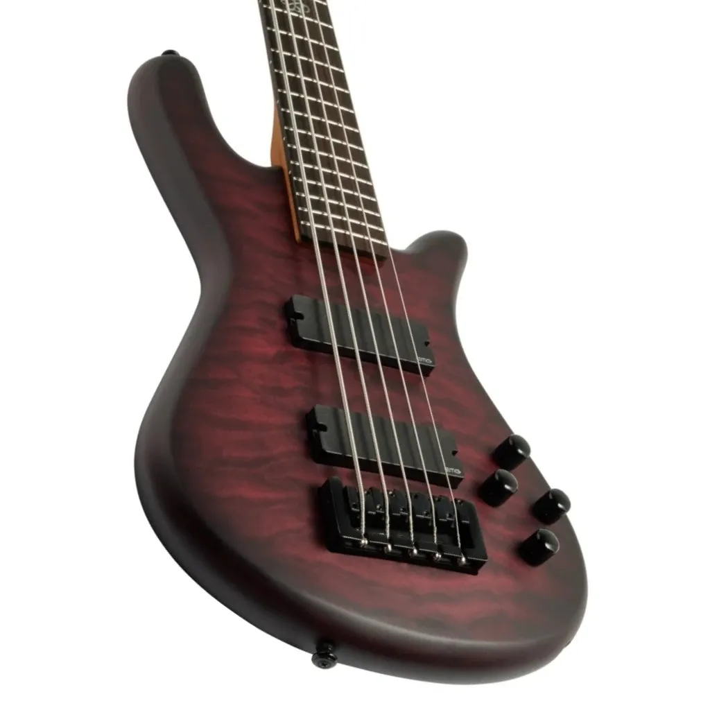 Spector Pulse 5 Bass Guitar - Black Cherry Matte