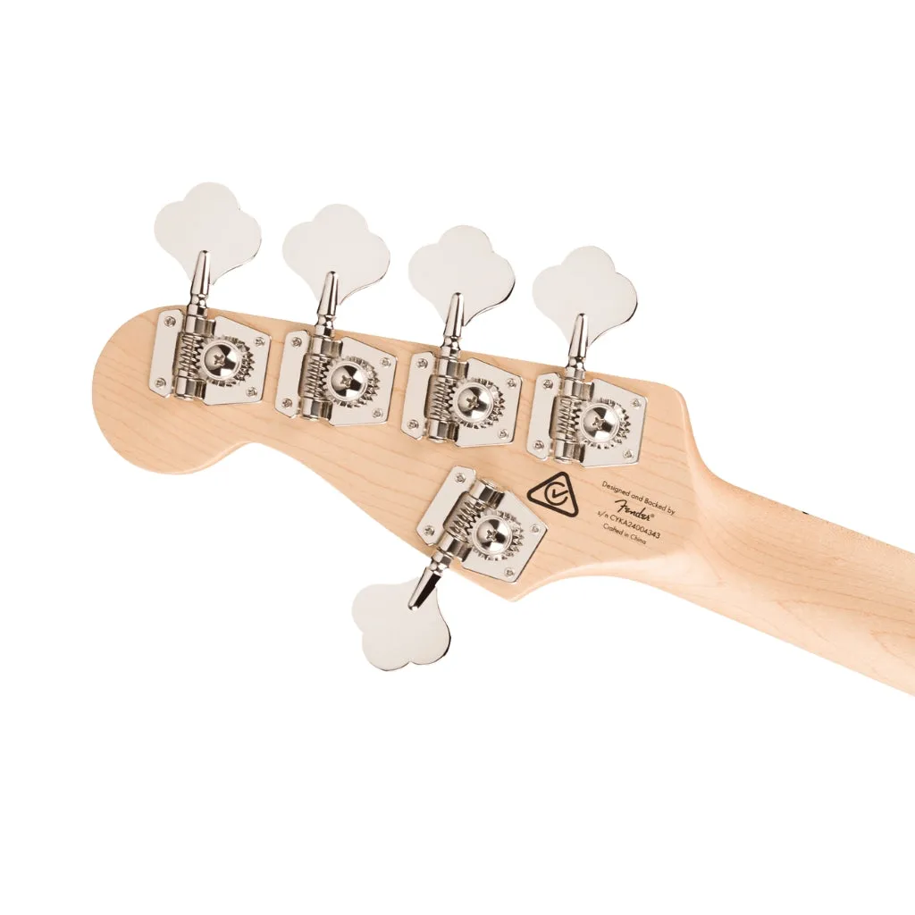 Squier Affinity Series Active Jazz Bass V with Maple Fingerboard and Black Pickguard - Black Metallic