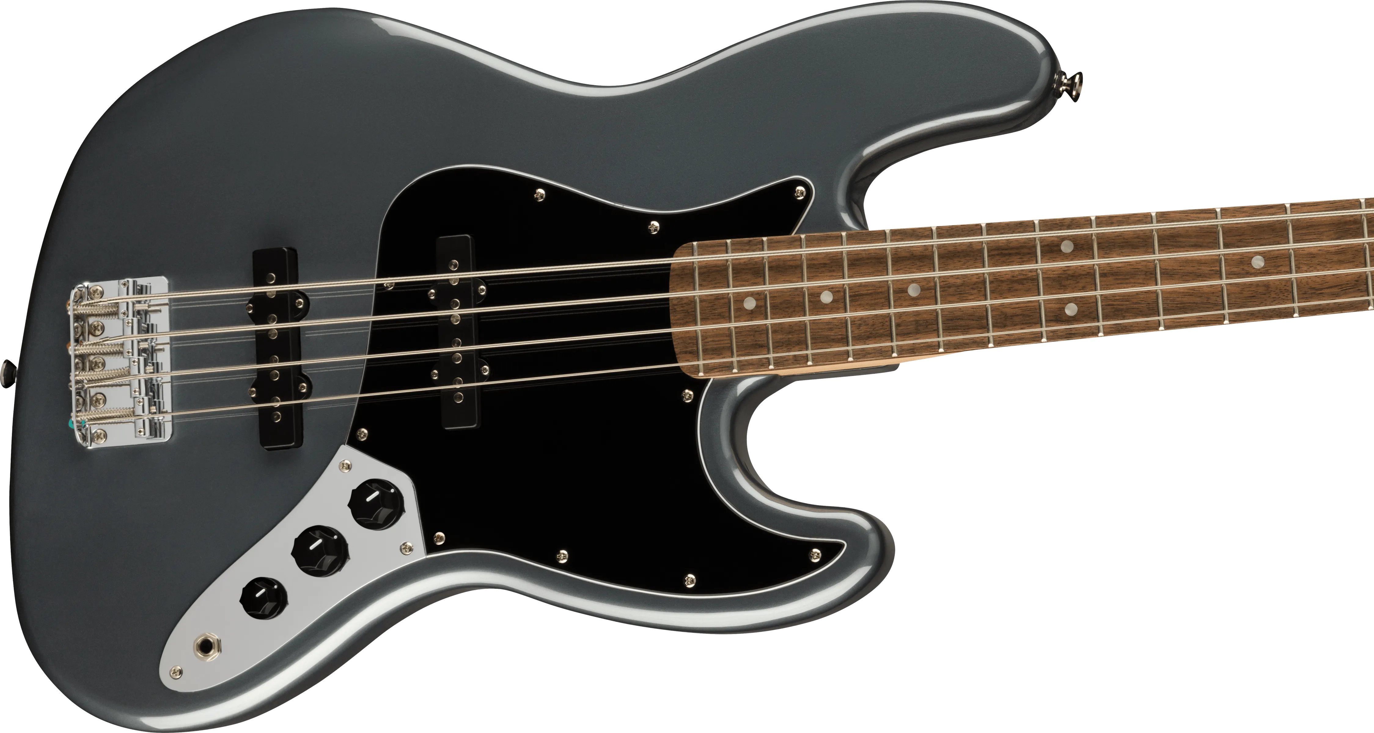 SQUIER Affinity Series™ Jazz Bass® Laurel Fingerboard Black Pickguard Charcoal Frost Metallic