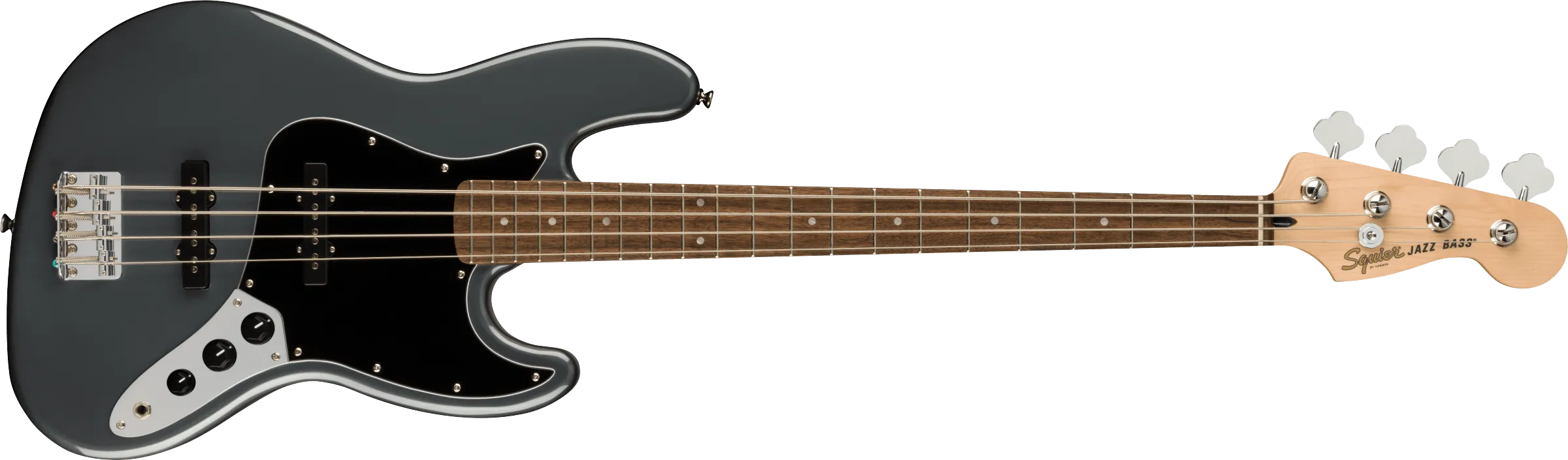 SQUIER Affinity Series™ Jazz Bass® Laurel Fingerboard Black Pickguard Charcoal Frost Metallic