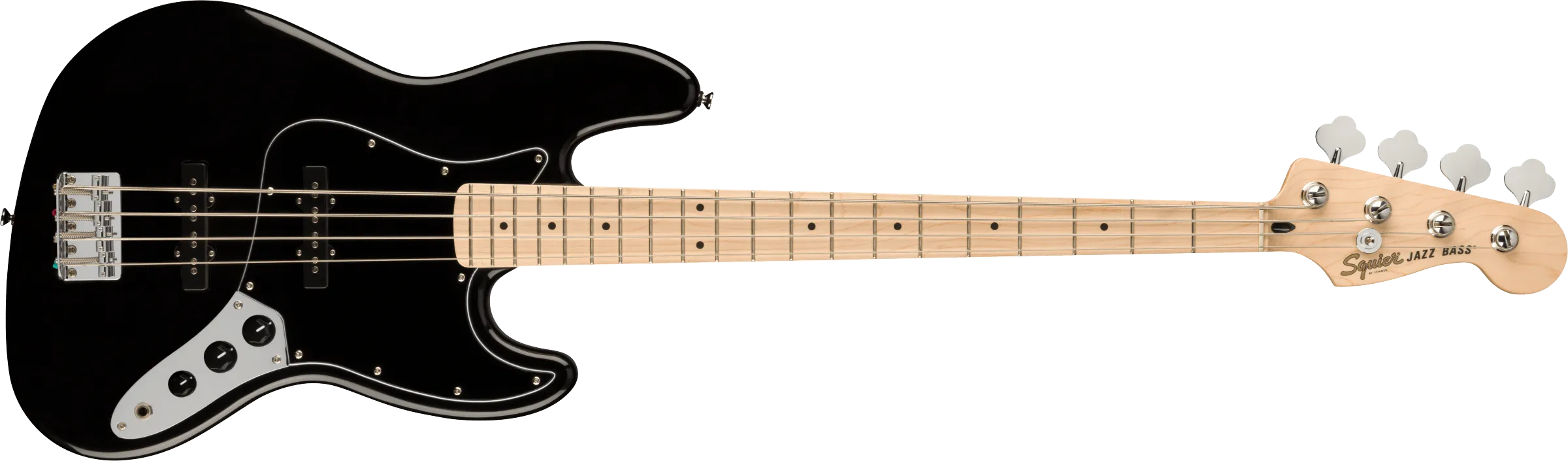 Squier Affinity Series Jazz Bass, Maple Fingerboard, Black Pickguard, Black