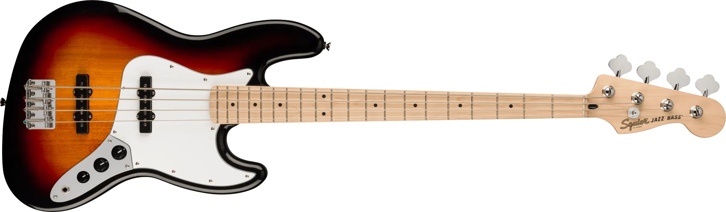 SQUIER Affinity Series™ Jazz Bass® Maple Fingerboard White Pickguard 3-Color Sunburst
