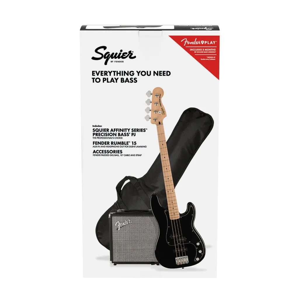 Squier Affinity Series Precision Bass PJ Pack in Black