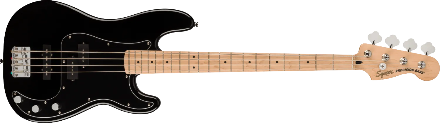 Squier Affinity Series Precision Bass PJ Pack, Maple Fingerboard, Black, Gig Bag, Rumble 15 - 120V