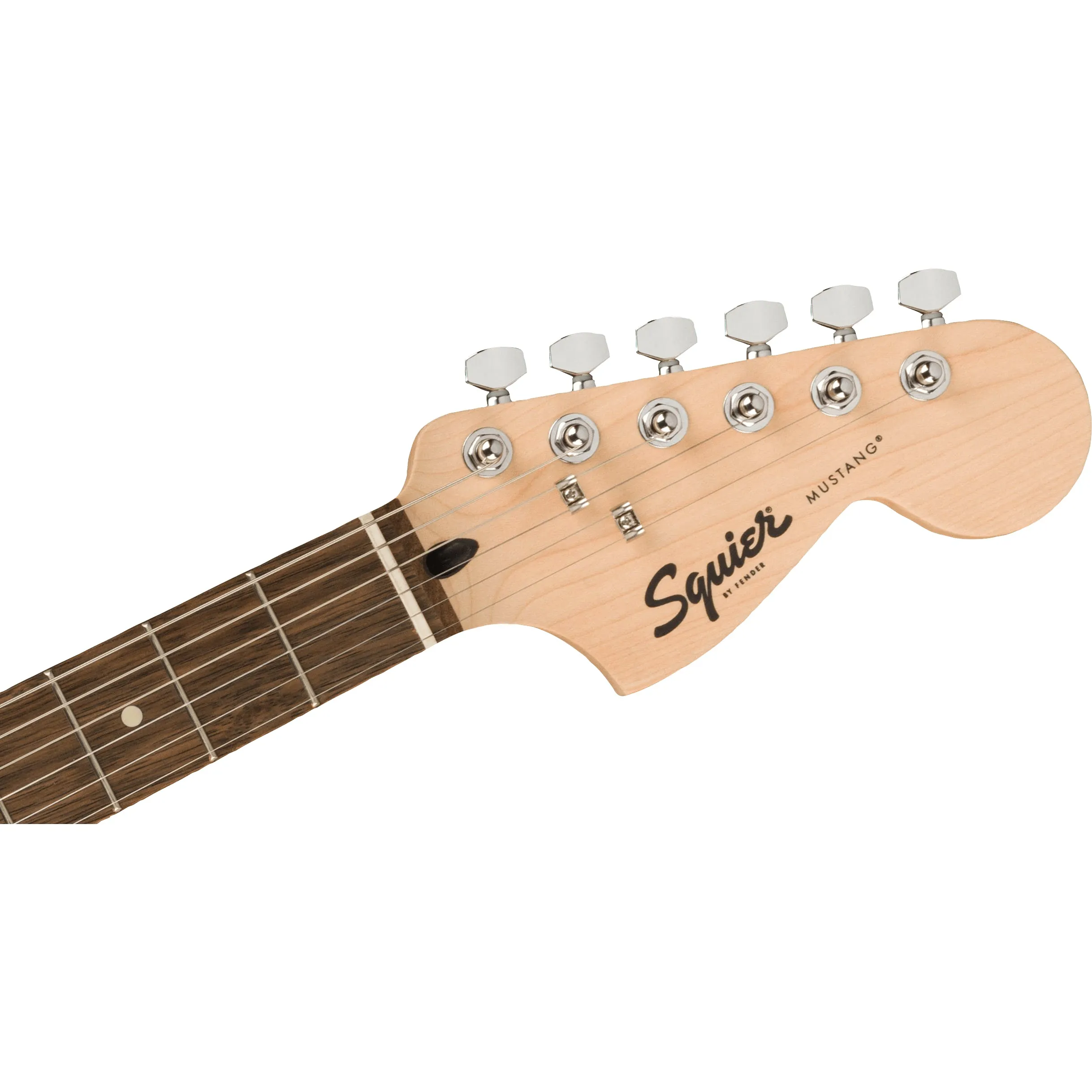 Squier FSR Bullet Mustang HH Daphne Blue with Orange Stripes