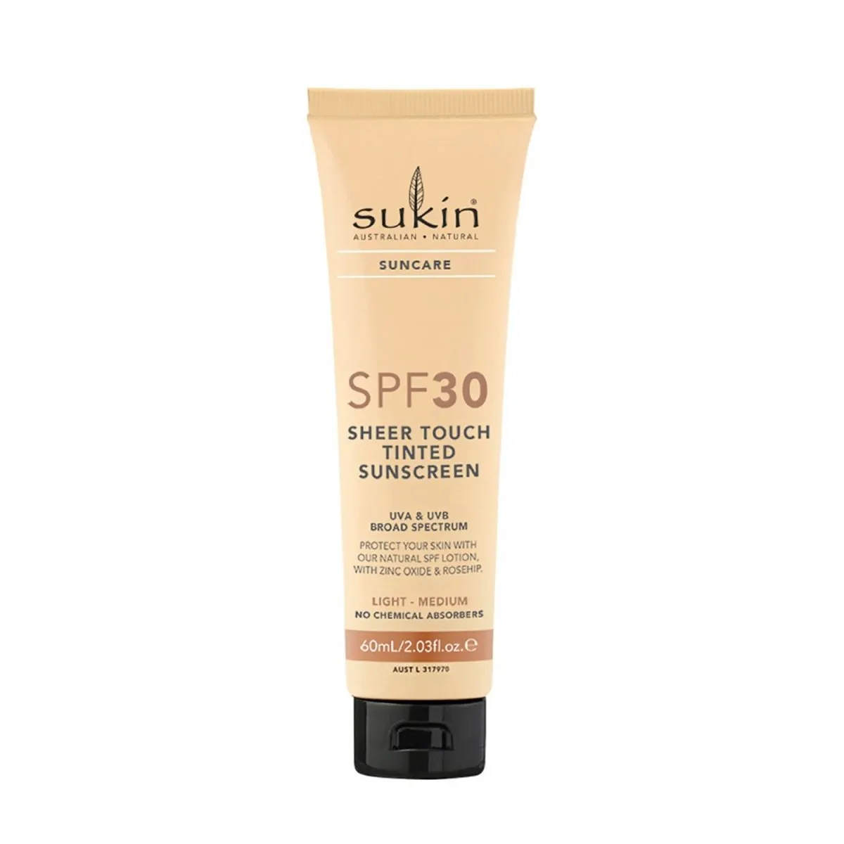 Sukin Sheer Touch Tinted Sunscreen SPF30 Light / Medium 60mL