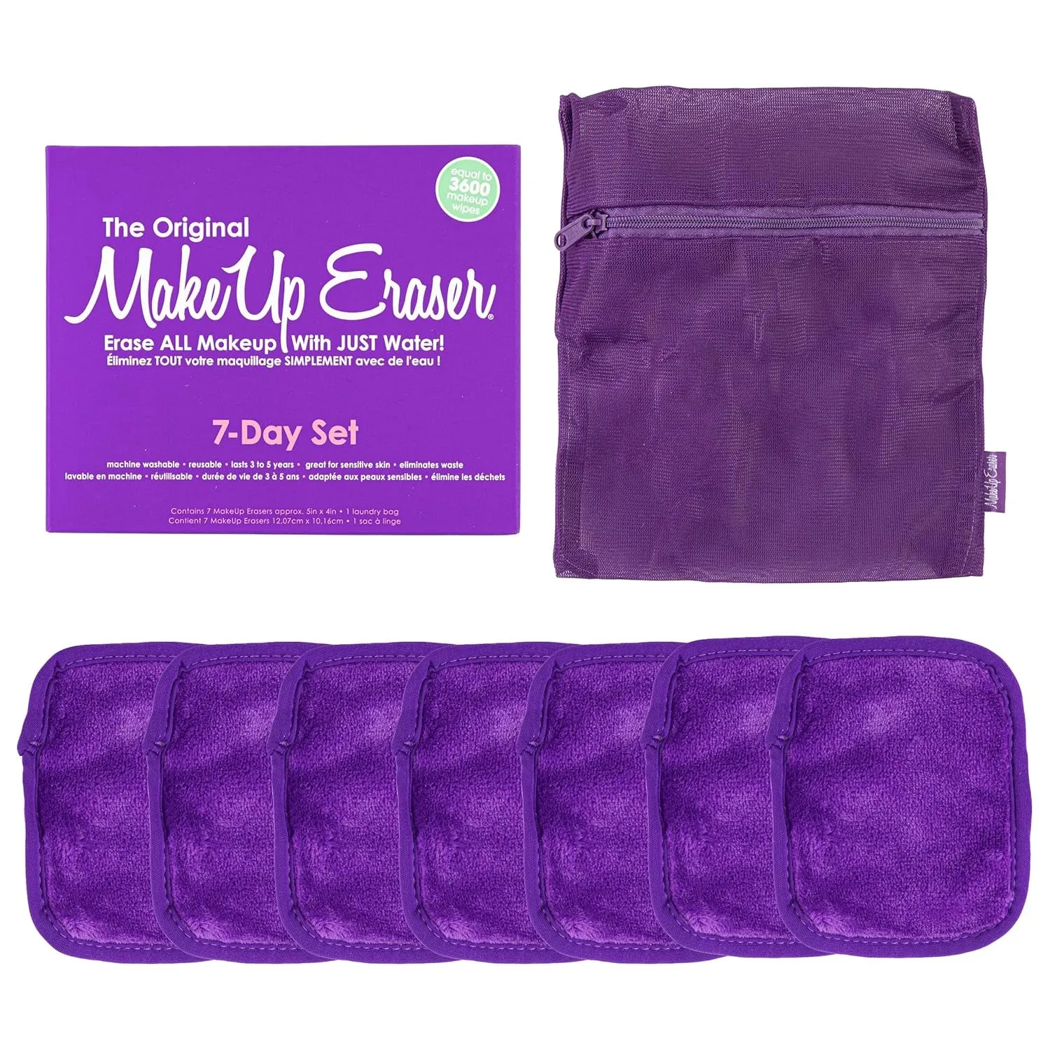 The Original , 7-Day Set, Erase All Makeup with Just Water, Including Waterproof Mascara, Eyeliner, Foundation, Lipstick, Sunscreen, and More!, 7Ct.