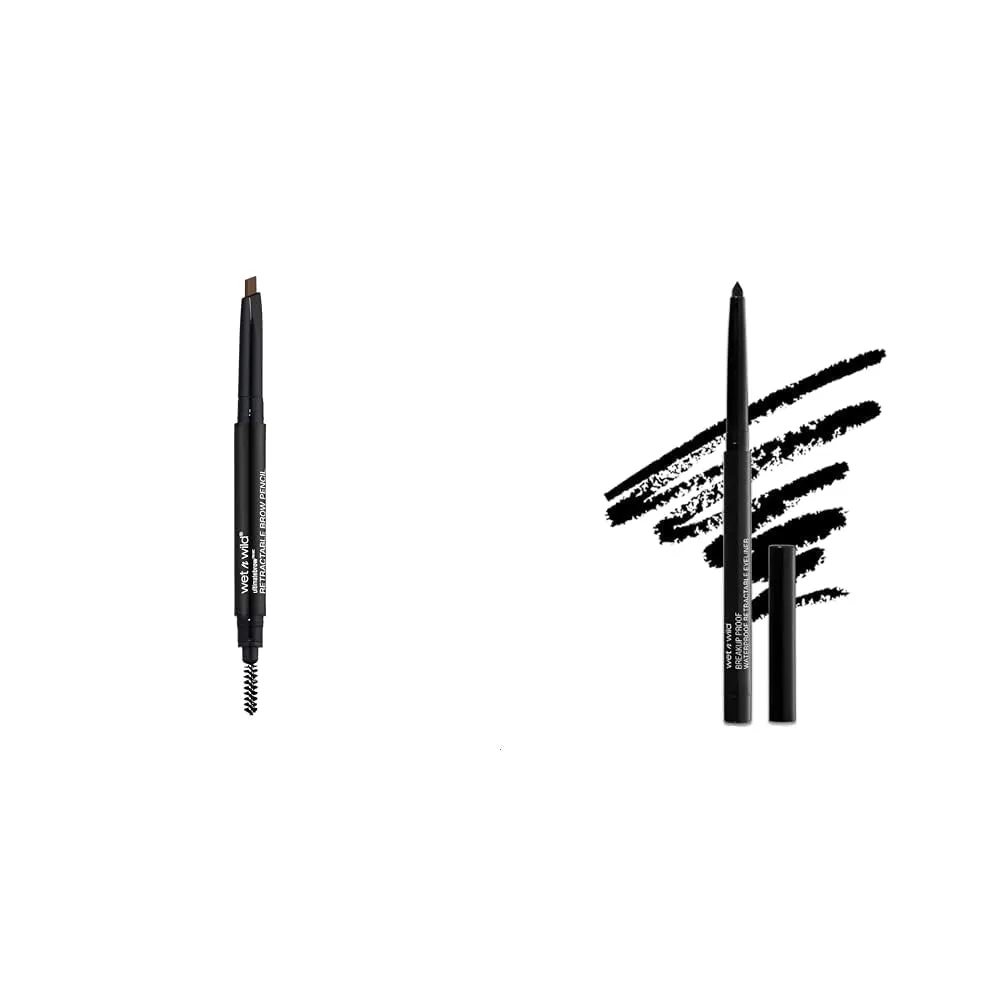 Ultimate Eyebrow Retractable Definer Pencil, Medium Brown, Dual-Sided Brow Brush, Fine Tip, Shapes, Defines, Fills Brow Makeup