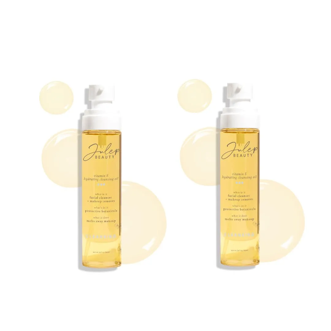 Vitamin E Hydrating Cleansing Oil and Makeup Remover - Face Wash for Normal to Dry Sensitive Skin - 3.38 Fl Oz - Rosehip and Olive Oil Face Cleanser