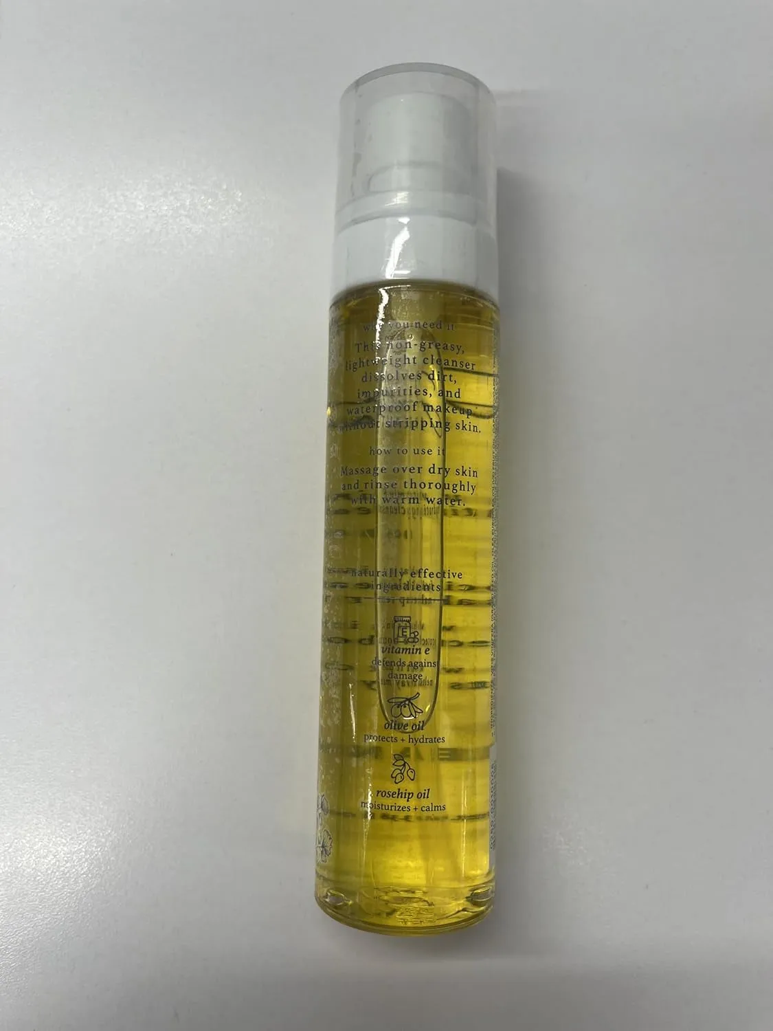 Vitamin E Hydrating Cleansing Oil and Makeup Remover - Face Wash for Normal to Dry Sensitive Skin - 3.38 Fl Oz - Rosehip and Olive Oil Face Cleanser