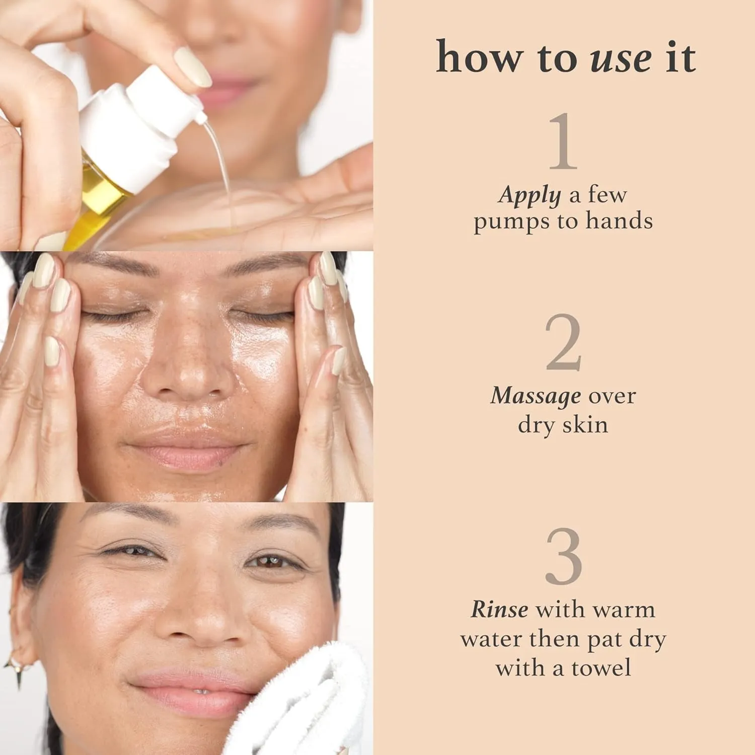 Vitamin E Hydrating Cleansing Oil and Makeup Remover - Face Wash for Normal to Dry Sensitive Skin - 3.38 Fl Oz - Rosehip and Olive Oil Face Cleanser