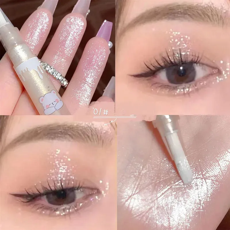 Waterproof Shiny Diamond Highlight Pen: Illuminate Your Eyes with Pearl White Brilliance