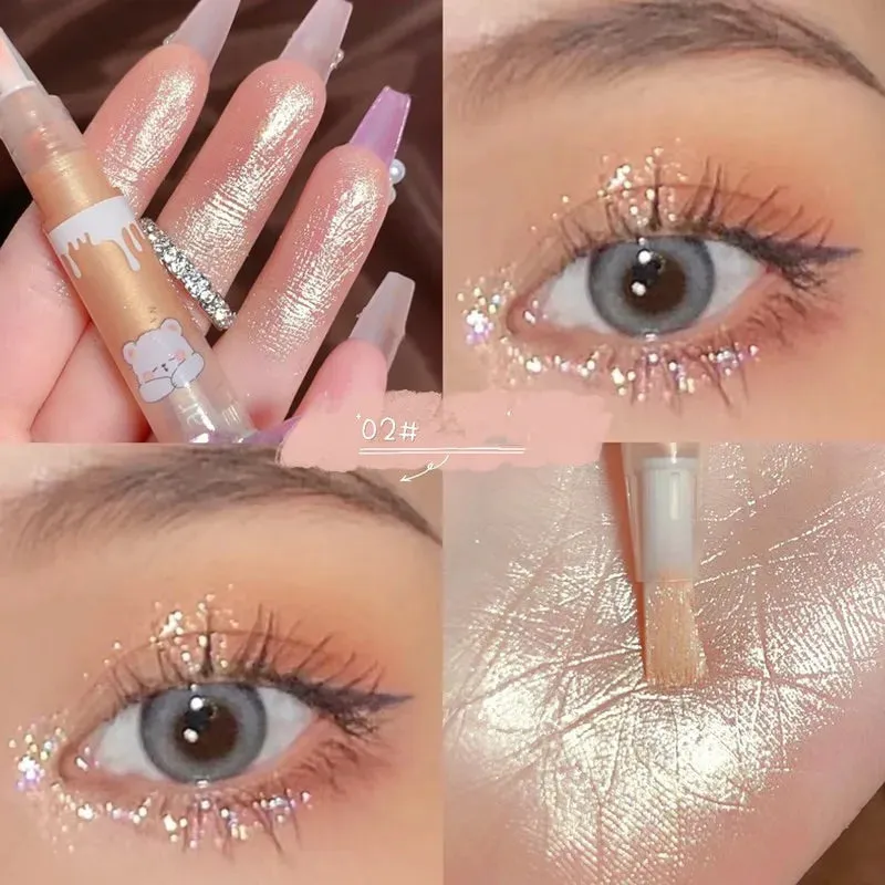 Waterproof Shiny Diamond Highlight Pen: Illuminate Your Eyes with Pearl White Brilliance
